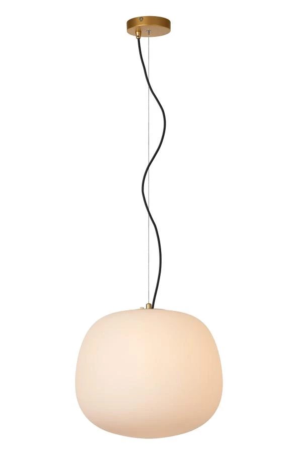 Lucide ELYSEE - Pendant light - Ø 38 cm - 1xE27 - Opal - turned on 1