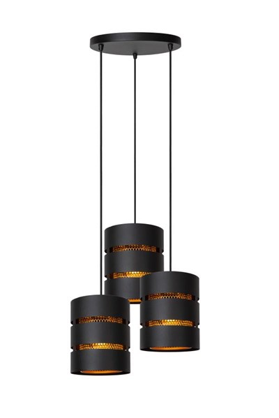 Lucide ROSAS - Pendant light - Ø 43 cm - 3xE27 - Black