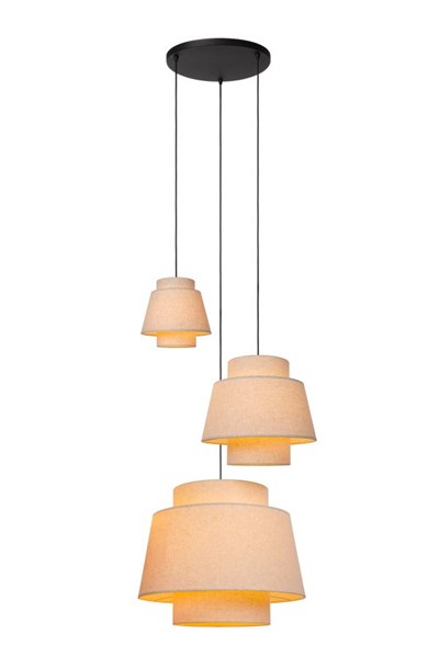 Lucide TRIBUTE - Hanglamp - Ø 76 cm - 3xE27 - Beige