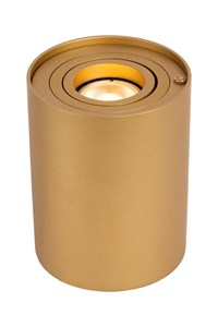 Lucide TUBE - Tischlampe - Ø 9,6 cm - LED 3 StepDim - GU10 - 1x5W 2600K/2800K - Mattes Gold / Messing eingeschaltet 2