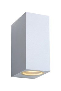 Lucide ZORA-LED - Wall spotlight / Wall light Indoor/Outdoor - LED Dim. - GU10 - 2x5W 3000K - IP44 - White turned on 1