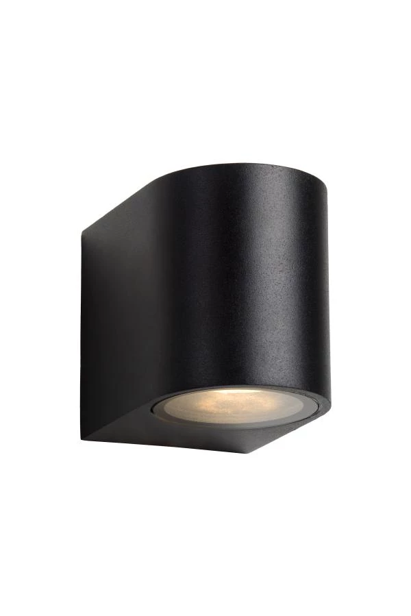 Lucide ZORA-LED - Wall spotlight / Wall light Indoor/Outdoor - LED Dim. - GU10 - 1x5W 3000K - IP44 - Black - turned on