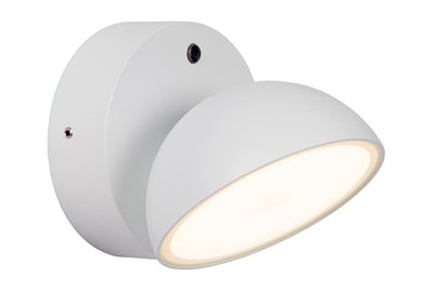 Lucide FINN - Applique murale Intérieur/Extérieur - LED - 1x12W 3000K - IP54 - Détecteur Jour/Nuit - Blanc