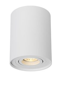 Lucide TUBE - Ceiling spotlight - Ø 9,6 cm - 1xGU10 - White turned on 1