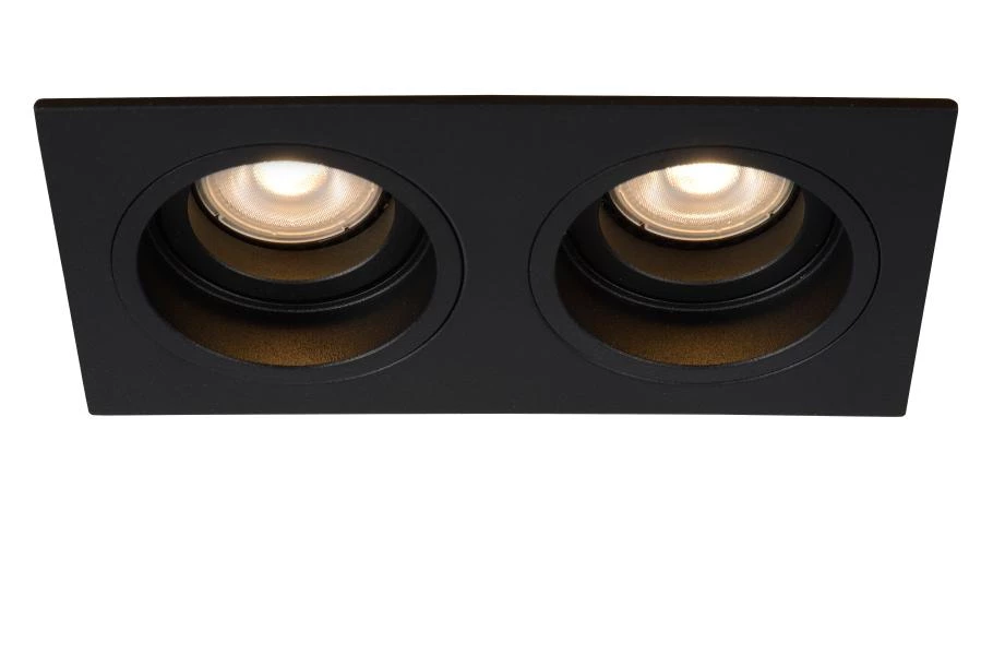 Lucide EMBED - Recessed spotlight - 2xGU10 - Black - turned on