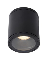 Lucide AVEN - Plafondspot Badkamer - Ø 9 cm - 1xGU10 - IP65 - Zwart aangezet