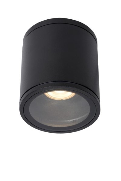 Lucide AVEN - Spot plafond Salle de bains - Ø 9 cm - 1xGU10 - IP65 - Noir