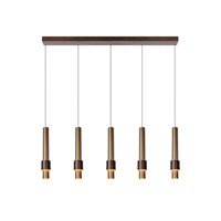 Lucide MARGARY - Pendant light - LED Dim. - 5x4,2W 2700K - Coffee turned on 6