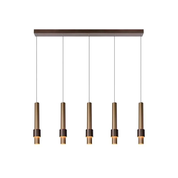 Lucide MARGARY - Pendant light - LED Dim. - 5x4,2W 2700K - Coffee - turned on 6