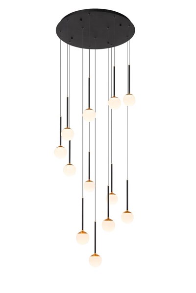 Lucide CALINA - Pendant light - Ø 69,9 cm - LED Dim. - 12x7,7W 2700K - Black