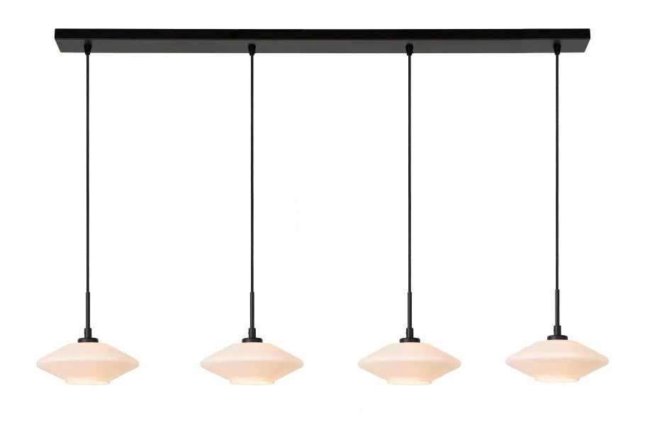 Lucide TREVOR - Pendant light - 4xG9 - Opal - turned on 1