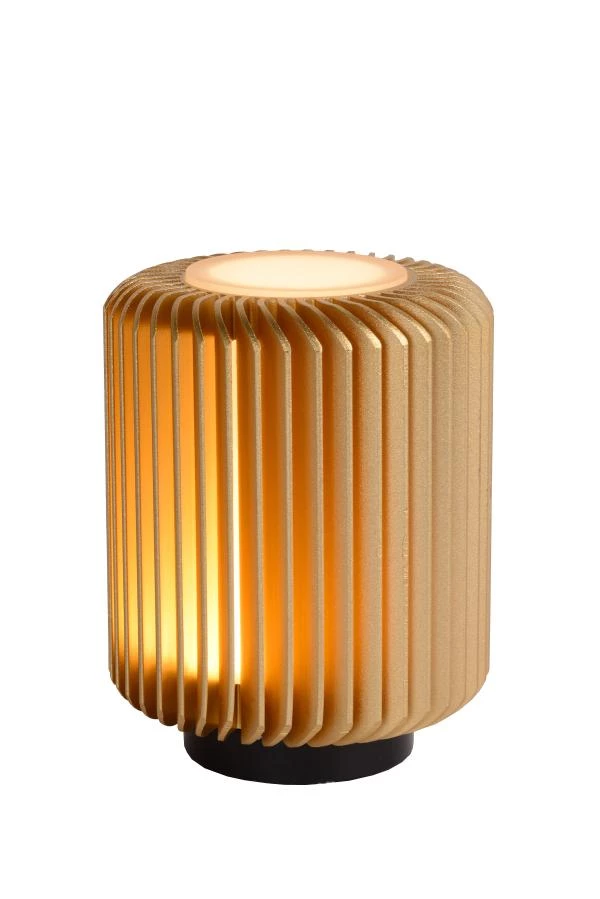 Lucide TURBIN - Table lamp - Ø 10,6 cm - LED - 1x5W 3000K - Matt Gold / Brass - turned on 2