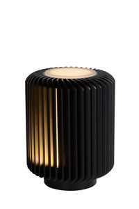 Lucide TURBIN - Table lamp - Ø 10,6 cm - LED - 1x5W 3000K - Black turned on