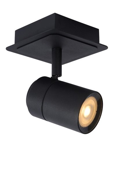 Lucide LENNERT - Foco de techo Baño - LED Regul. - GU10 - 1x5W 3000K - IP44 - Negro