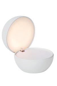 Lucide CLIPPER - Lámpara de mesa Recargable - Batería/acumulador - Ø 12 cm - LED - 1x2,2W 2700K - Blanco encendido 1