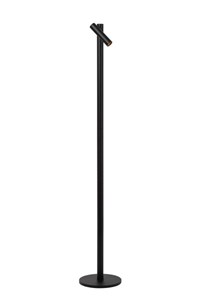 Lucide ANTRIM - Rechargeable Floor reading lamp Indoor/Outdoor - Battery pack - LED Dim. - 1x2,2W 2700K - IP54 - With wireless charging pad - Black turned on