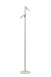 Lucide ANTRIM - Rechargeable Floor reading lamp Indoor/Outdoor - Battery pack - LED Dim. - 2x2,2W 2700K - IP54 - With wireless charging pad - White turned on 1