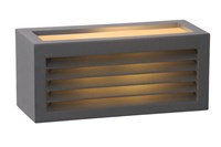 Lucide DIMO - Wall light Indoor/Outdoor - 1xE27 - IP54 - Anthracite turned on