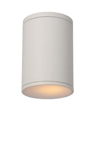 Lucide TUBIX - Ceiling spotlight Indoor/Outdoor - Ø 10,8 cm - 1xE27 - IP54 - White turned on 1