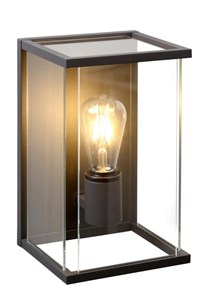 Lucide CLAIRE - Wall light Indoor/Outdoor - 1xE27 - IP54 - Anthracite turned on