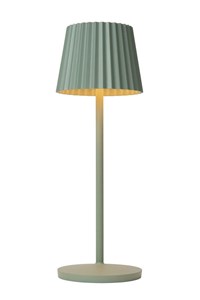 Lucide JUSTINE - Rechargeable Table lamp Indoor/Outdoor - Battery pack - LED Dim. - 1x2W 2700K - IP54 - With wireless charging pad - Green turned on 3