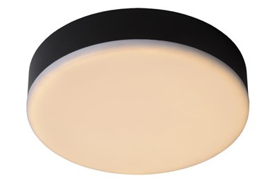 Lucide CERES-LED - Lámpara de techo Baño - Ø 21,5 cm - LED Regul. - 1x30W 3000K - IP44 - Negro