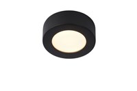 Lucide BRICE-LED - Plafonnière Badkamer - Ø 11,7 cm - LED Dimb. - 1x8W 3000K - IP44 - Zwart aangezet