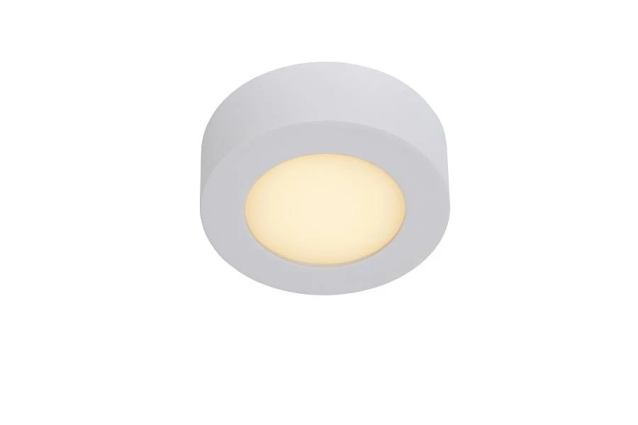 Lucide BRICE-LED - Plafonnière Badkamer - Ø 11,7 cm - LED Dimb. - 1x8W 3000K - IP44 - Wit - aangezet 1