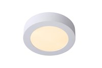 Lucide BRICE-LED - Flush ceiling light Bathroom - Ø 18 cm - LED Dim. - 1x12W 3000K - IP44 - White turned on 1