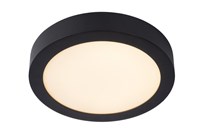 Lucide BRICE-LED - Lámpara de techo Baño - Ø 24 cm - LED Regul. - 1x15W 3000K - IP44 - Negro encendido