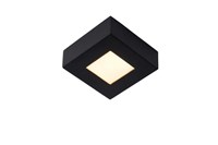 Lucide BRICE-LED - Flush ceiling light Bathroom - LED Dim. - 1x8W 3000K - IP44 - Black turned on