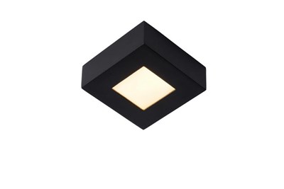 Lucide BRICE-LED - Plafonnier Salle de bains - LED Dim. - 1x8W 3000K - IP44 - Noir