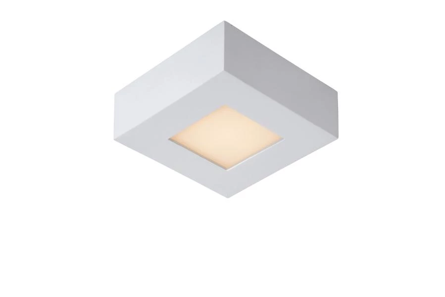 Lucide BRICE-LED - Flush ceiling light Bathroom - LED Dim. - 1x8W 3000K - IP44 - White - turned on 1