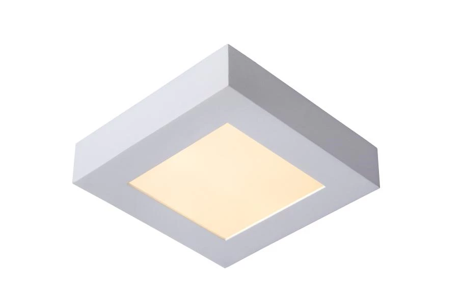 Lucide BRICE-LED - Flush ceiling light Bathroom - LED Dim. - 1x15W 3000K - IP44 - White - turned on 1