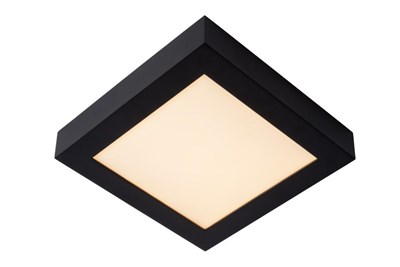 Lucide BRICE-LED - Plafonnière Badkamer - LED Dimb. - 1x22W 3000K - IP44 - Zwart