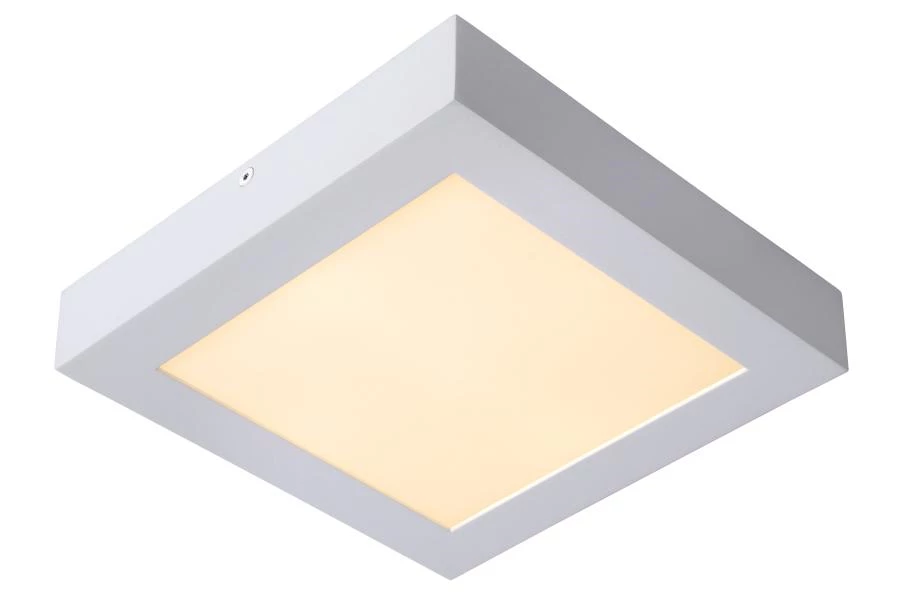 Lucide BRICE-LED - Flush ceiling light Bathroom - LED Dim. - 1x22W 3000K - IP44 - White - turned on 1