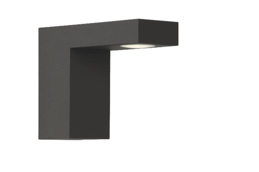 Lucide TEXAS - Wall spotlight / Wall light Indoor/Outdoor - LED - 1x7W 3000K - IP54 - Anthracite - turned on