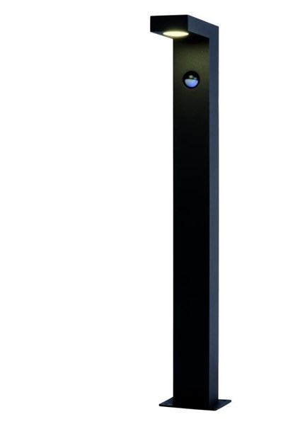 Lucide TEXAS-IR - Bollard light - LED - 1x7W 3000K - IP54 - Motion & Day/Night Sensor (deactivatable) - Anthracite