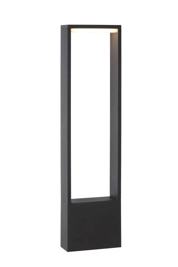 Lucide GOA - Bollard light - LED - 1x10W 3000K - IP54 - Anthracite - turned on