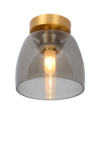 Lucide TYLER - Flush ceiling light Bathroom - Ø 16,1 cm - 1xG9 - IP44 - Matt Gold / Brass