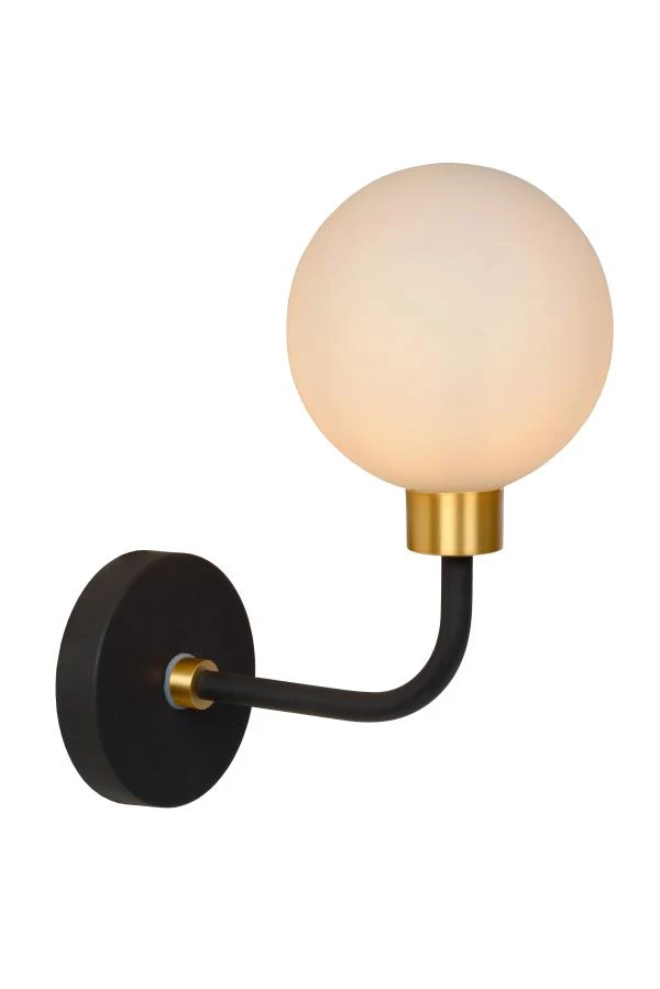 Lucide BEREND - Wall light Bathroom - 1xG9 - IP44 - Black - turned on