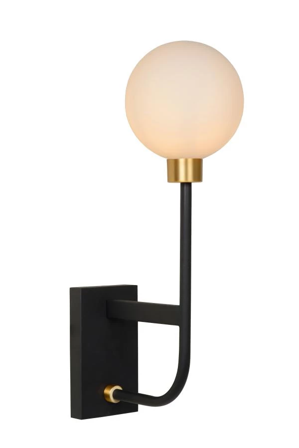 Lucide BEREND - Wall light Bathroom - 1xG9 - IP44 - Black - turned on