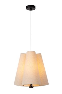 Lucide GREGORY - Lámpara colgante - Ø 34,3 cm - 3xE27 - Beige encendido 8