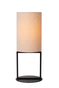 Lucide HERMAN - Tischlampe - Ø 20 cm - 1xE27 - Beige eingeschaltet 8