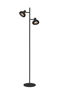 Lucide SENSAS - Floor lamp - 2xGU10 (ES111) - Black turned on