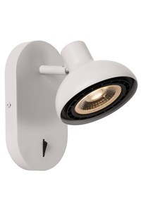 Lucide SENSAS - Bedside lamp / Wall light - 1xGU10 (ES111) - White turned on 1