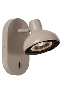 Lucide SENSAS - Bedside lamp / Wall light - 1xGU10 (ES111) - Cream turned on 8