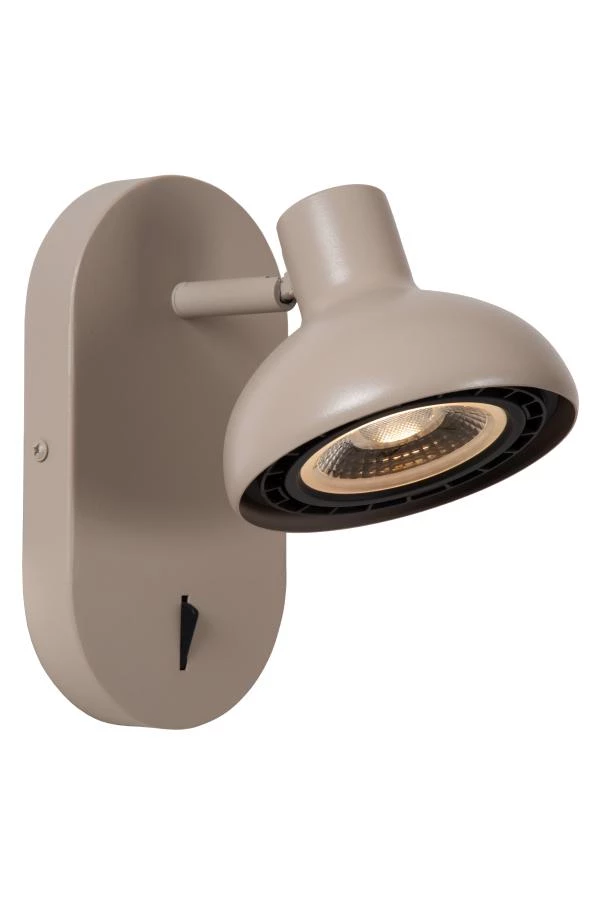 Lucide SENSAS - Bedside lamp / Wall light - 1xGU10 (ES111) - Cream - turned on 8