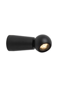 Lucide IPSOS - Wall light Bathroom - LED - 1x6W 2700K - IP54 - Black turned on