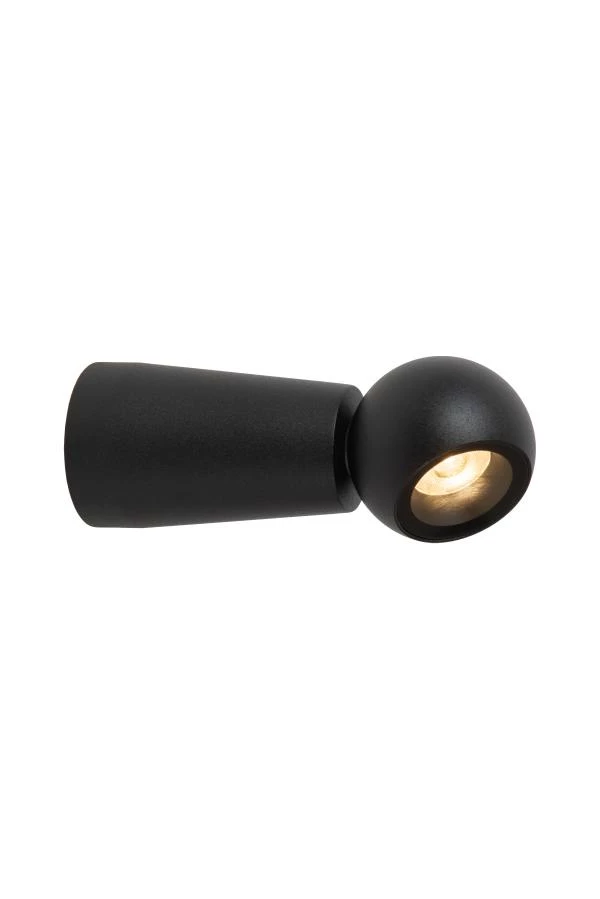 Lucide IPSOS - Wall light Bathroom - LED - 1x6W 2700K - IP54 - Black - turned on